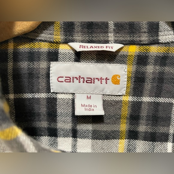 Carhartt Relaxed Fit Men's Plaid Long Sleeve Shirt Size M 100% Cotton - Picture 2 of 7